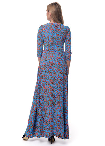 Блакитна кежуал сукня кльош Arefeva з квітковим принтом