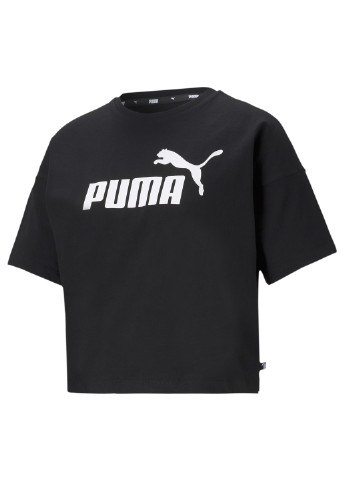 Чорна всесезон топ essentials logo cropped women's tee Puma