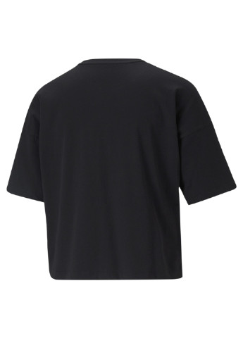 Черная всесезон футболка essentials logo cropped women's tee Puma