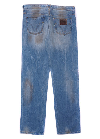 Голубые демисезонные прямые джинсы D&G
