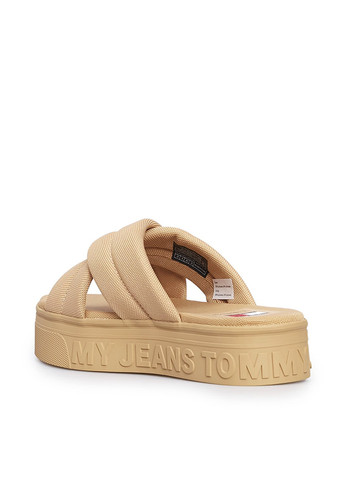 Бежевые шлепанцы Tommy Jeans с логотипом