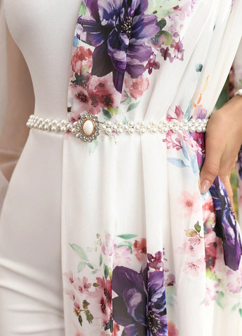 Комбінезон SHEIN комбінезон-брюки квітковий комбінований коктейльний поліестер