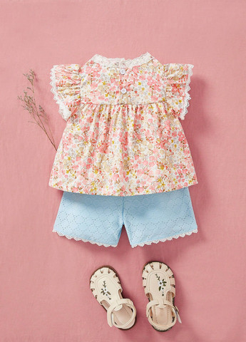 Комбинированный летний комплект (блуза, шорты) SHEIN