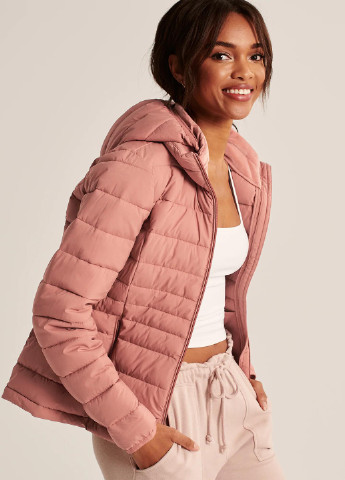 Рожева демісезонна куртка Abercrombie & Fitch