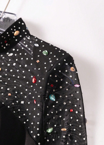 Черное вечернее платье годе, платье-кейп SHEIN однотонное