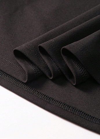 Черное вечернее платье годе, платье-кейп SHEIN однотонное