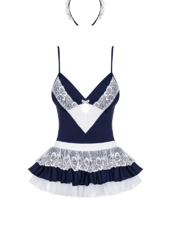 Білий демісезонний еротичний ігровий костюм ( обруч, болі, спідничка) Obsessive