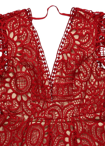 Темно-червона кежуал сукня кльош Love Triangle однотонна