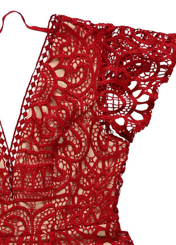 Темно-червона кежуал сукня кльош Love Triangle однотонна