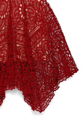 Темно-червона кежуал сукня кльош Love Triangle однотонна