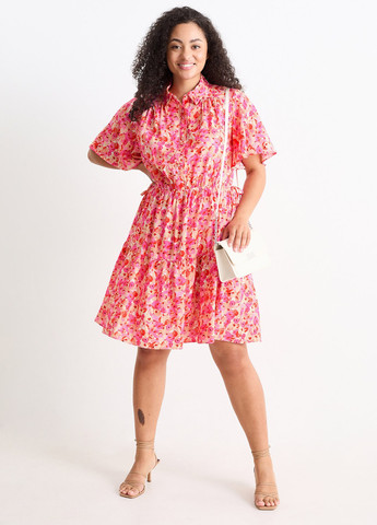 Комбинированное кэжуал платье а-силуэт C&A с цветочным принтом