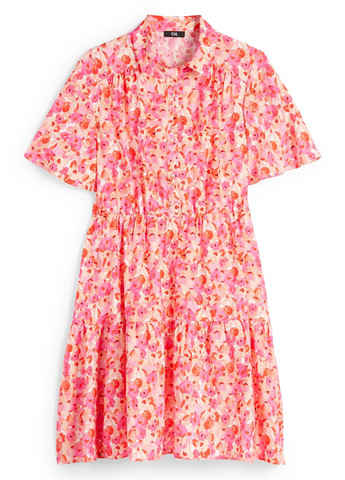Комбинированное кэжуал платье а-силуэт C&A с цветочным принтом