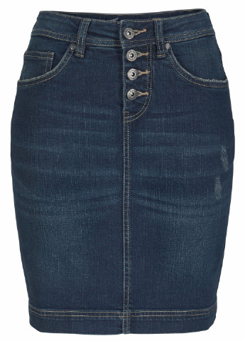 Темно-синяя джинсовая однотонная юбка Arizona карандаш