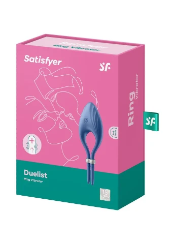 Эрекционное виброкольцо лассо Duelist Blue, 10 режимов, мощный мотор Satisfyer (254785256)