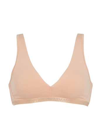 Бежевий бралетт бюстгальтер Emporio Armani без кісточок бавовна