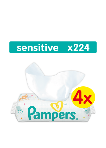 Влажные салфетки Sensitive, 224 шт. Pampers (38288781)