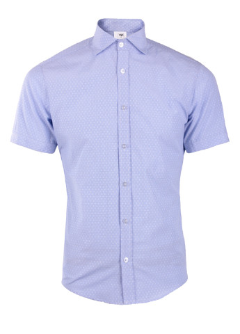 Синяя кэжуал рубашка в горошек VD One с коротким рукавом