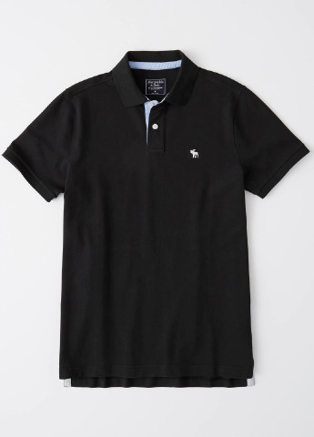 Черная футболка-поло для мужчин Abercrombie & Fitch с логотипом
