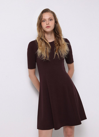 Темно-бордовое кэжуал платье клеш Colin's однотонное