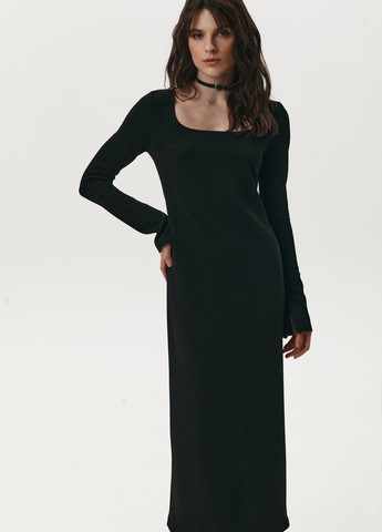 Черное кэжуал платье футляр Gepur однотонное