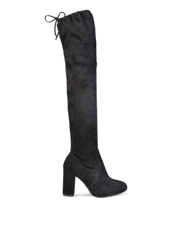 Женские черные сапоги ботфорты Made in Italia и на высоком каблуке