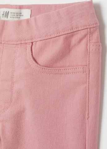 Светло-розовые джинсовые демисезонные брюки H&M