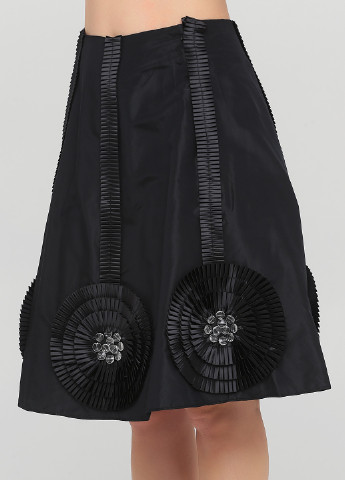 Черная кэжуал однотонная юбка The J. Peterman Company а-силуэта (трапеция)