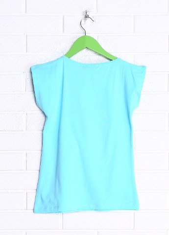 Голубая летняя футболка с коротким рукавом Almis