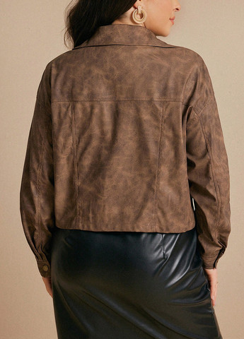 Коричневая демисезонная куртка куртка-пиджак SHEIN