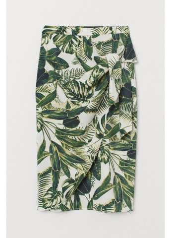 Зеленая с абстрактным узором юбка H&M