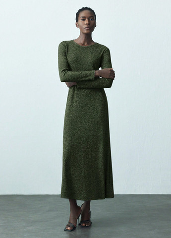 Темно-зелена кежуал сукня SHEIN меланжева