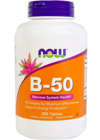 B-Комплекс 50, B-50,, 250 таблеток Now Foods (228292849)