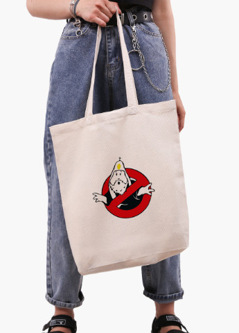 Эко сумка шоппер белая Охотники за привидениями (Ghostbusters) (9227-2079-WTD) Еко сумка шоппер біла 41*39*8 см MobiPrint (215977534)