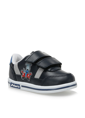 Детские темно-синие осенние кроссовки Polaris на липучке с белой подошвой, с аппликацией для мальчика