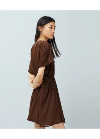 Коричневое кэжуал платье Mango однотонное