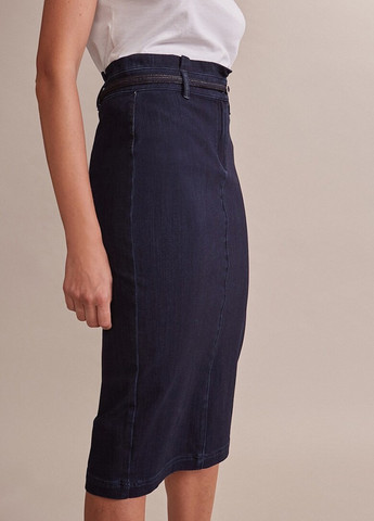 Темно-синяя джинсовая однотонная юбка Oltre карандаш