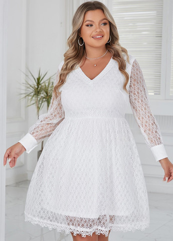 Білий коктейльна, кежуал сукня SHEIN однотонна