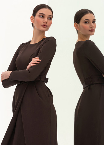 Темно-коричнева ділова сукня футляр BGL однотонна