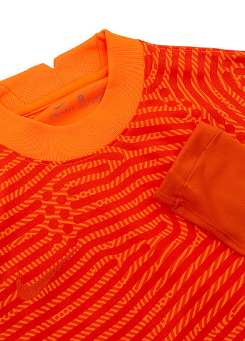 Оранжевый демисезонный спортивный лонгслив Nike с абстрактным узором