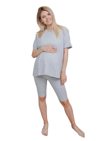 Футболка для беременных оверсайз з сектором для кормления HN - (230455327)