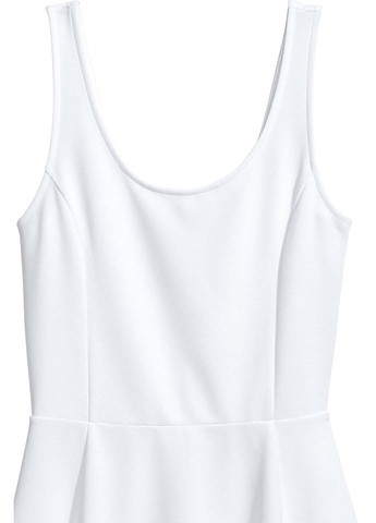 Білий кежуал сукня з спідницею-сонце H&M однотонна