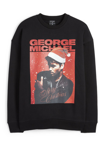 Черный свитшот C&A новогодний без декора (353087010)