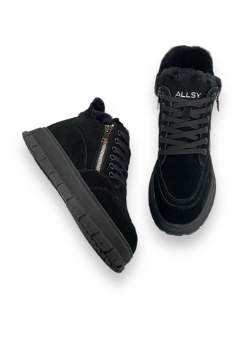 Зимние ботинки ALLSY с мехом, со шнуровкой из натуральной замши