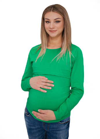 7609 Лонгслів для вагітних з секретом для годування Світло-зелений HN (222712719)