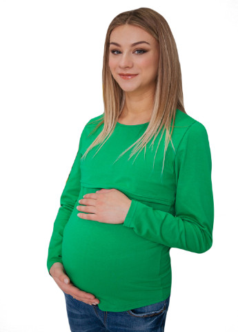 7609 Лонгслив для беременных с секретом для кормления Светло-зеленый HN (222712719)
