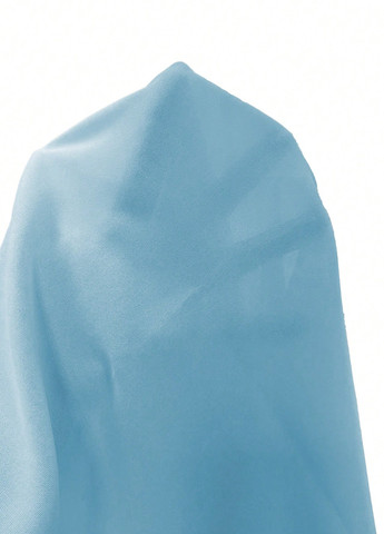 Голубая кэжуал однотонная юбка SHEIN клешированная