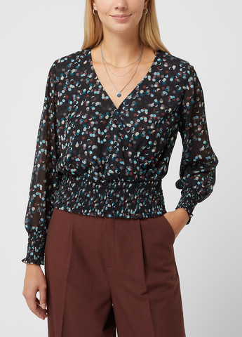 Чорна блуза на запах Tom Tailor