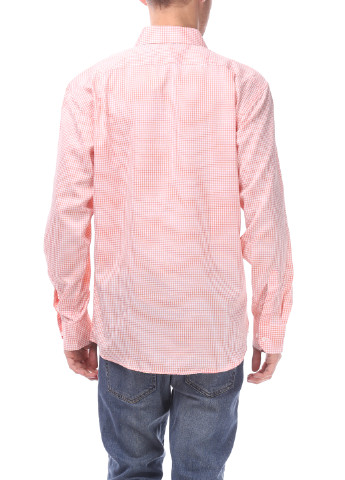 Персиковая кэжуал рубашка OYI с длинным рукавом