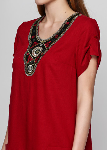 Красное кэжуал платье Ruta-S с орнаментом