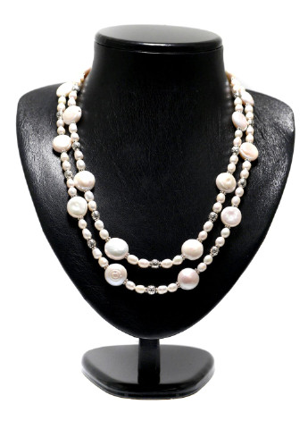Ексклюзиве намисто "Королівські перли" Перли рис 55 см 2-рядне Fursa fashion бусы (254025353)